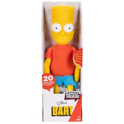 Boneco articulado Bart dos Simpsons em embalagem branca e vermelha