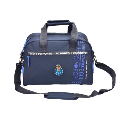 Mala desportiva azul escura com logo FC Porto e alças pretas