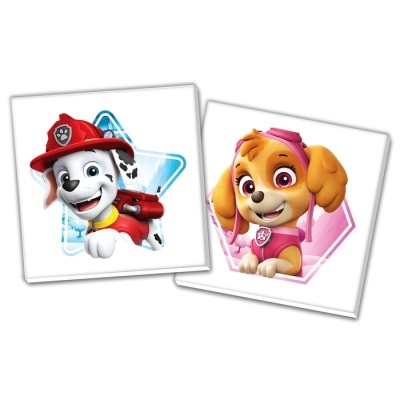 Personagens de cães de desenho animado com acessórios coloridos em fundos geométricos