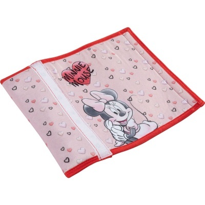 Carteira infantil rosa com estampa da Minnie Mouse e corações coloridos