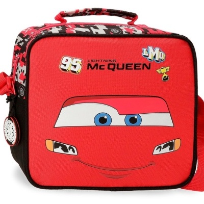Mala térmica vermelha com personagem Lightning McQueen