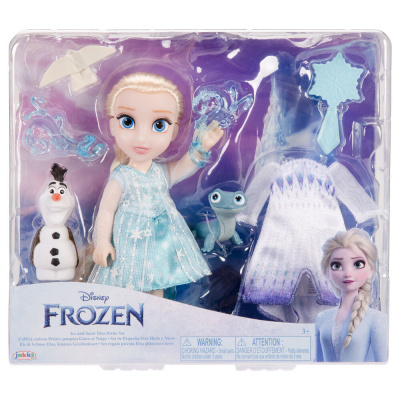 Conjunto de brinquedo Elsa Frozen com boneca, boneco Olaf, vestido extra e acessórios