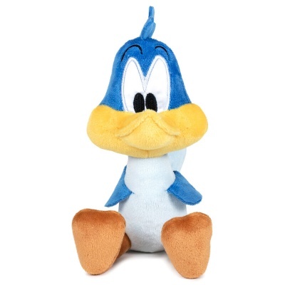 Pelúcia do personagem Looney Tunes Papa-Léguas azul e amarelo
