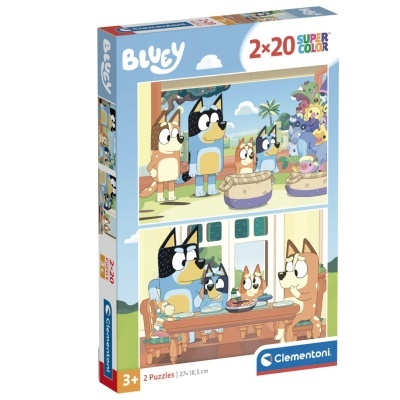 Caixa de puzzles Bluey com 2x20 peças da Clementoni