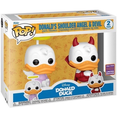 Caixa de figuras Funko Pop! Donald Duck anjo e diabinho em vinil