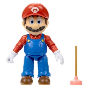 Boneco do Mario com desentupidor em fundo branco