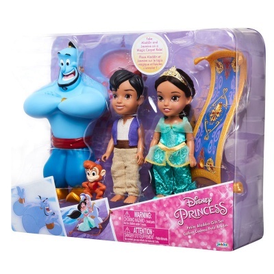 Conjunto de bonecos Disney Princess Aladdin com Gênio, Aladdin, Jasmin e Abu