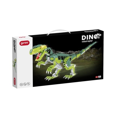 Caixa de brinquedo de montar dinossauro Velociraptor