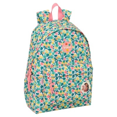 Mochila floral colorida com tema Vaiana da Disney