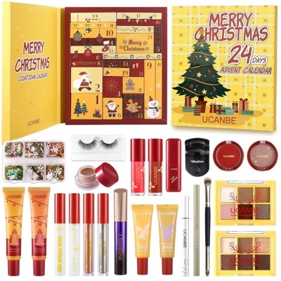 Calendário do advento Merry Christmas 24 dias UCANBE com maquilhagem e acessórios natalícios