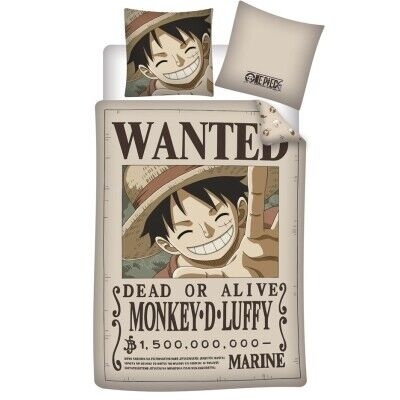 Conjunto de roupa de cama com estampa Wanted Monkey D Luffy de One Piece