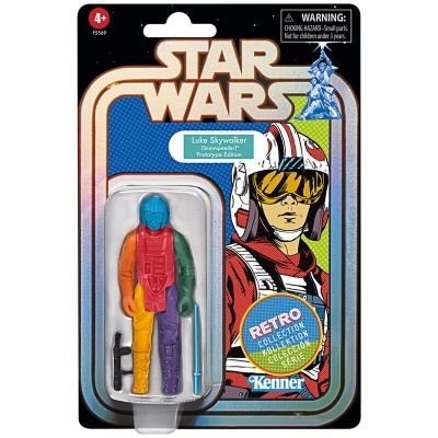 Figura de ação Star Wars Luke Skywalker Prototype Edition multicolorida em embalagem retro