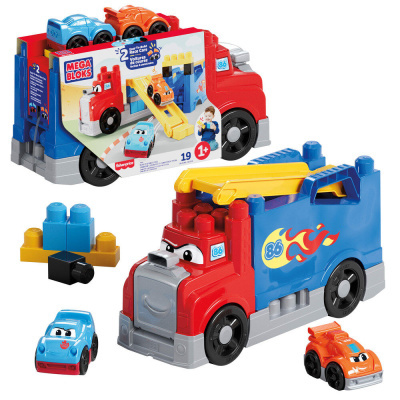 Brinquedo Mega Bloks camião e carrinhas coloridas com blocos de montar