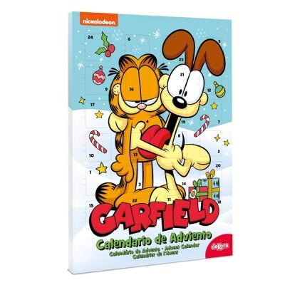 Calendário de Advento Garfield com personagens Garfield e Odie na frente