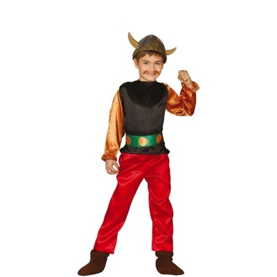 Fato de viking para criança com capacete e cinto colorido