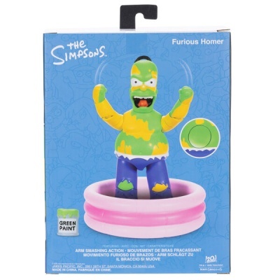 Figurina The Simpsons Furious Homer na piscina insuflável rosa em caixa azul