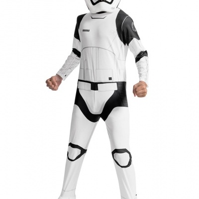 Fato completo de Stormtrooper branco e preto com capacete integral
