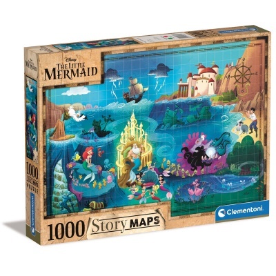 Caixa de puzzle The Little Mermaid com 1000 peças da Clementoni