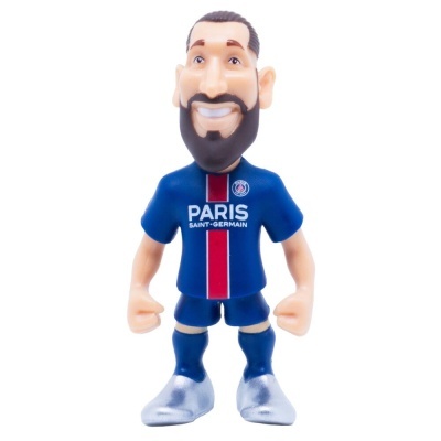 Figura de jogador de futebol Paris Saint-Germain com camisola azul