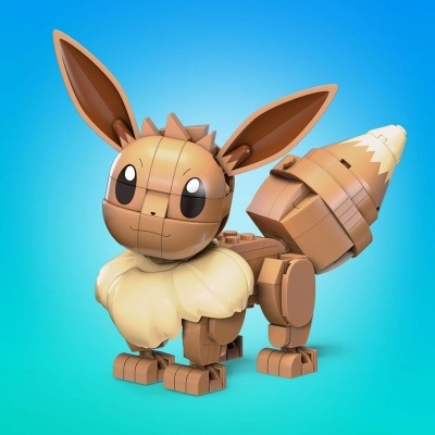Figura de brinquedo tipo puzzle 3D do personagem Eevee castanho com olhos grandes