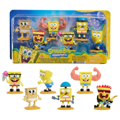 Conjunto de 6 figuras SpongeBob SquarePants em embalagem colorida