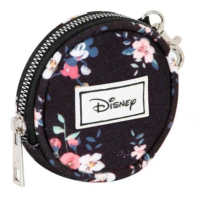 Bolsa redonda pequena Disney com estampa floral e Mickey Mouse