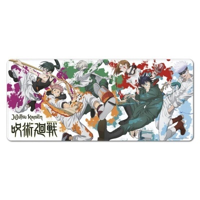 Tapete de anime Jujutsu Kaisen com personagens e texto