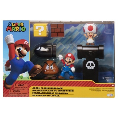 Pack multipack de figuras Super Mario em plástico com personagens e elementos do jogo