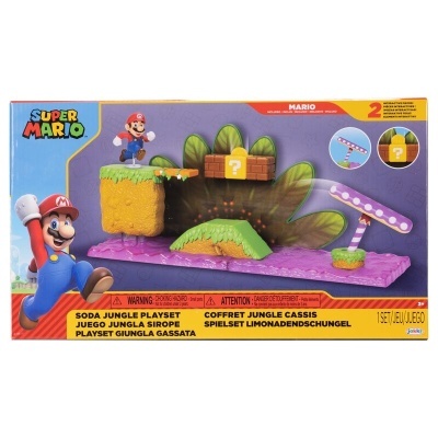 Conjunto de brincar Super Mario Soda Jungle Playset com plataforma colorida e figura do Mario