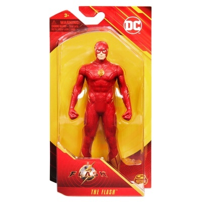 Boneco de ação The Flash vermelho em embalagem blister amarela e vermelha