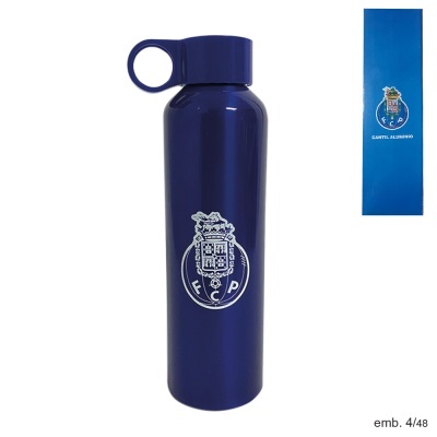 Garrafa desportiva azul escura com brasão FC Porto e embalagem azul