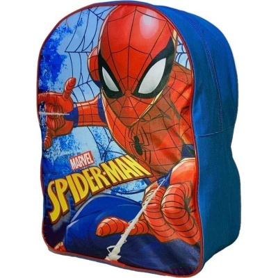 Mochila infantil do Homem-Aranha em azul e vermelho