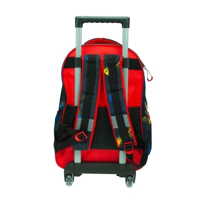 mochila com rodas vermelha vista traseira