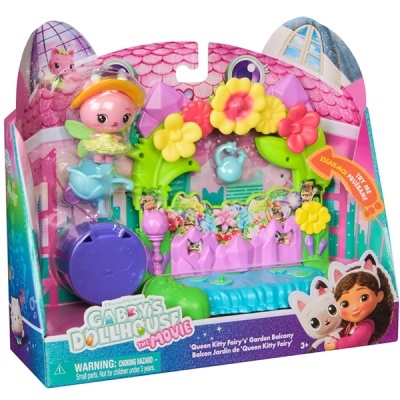 Brinquedo 'Gabby's Dollhouse' com fada e flores coloridas em embalagem colorida