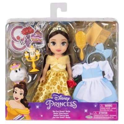 Conjunto Disney Princess com boneca Belle e acessórios em embalagem transparente