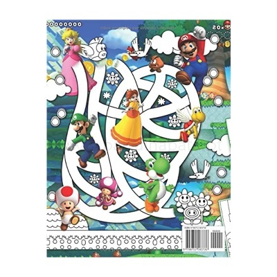 Puzzle de papel com personagens do Super Mario em fundo floresta colorida