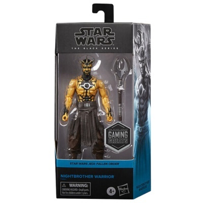 Figura de ação Nightbrother Warrior da Star Wars The Black Series na embalagem