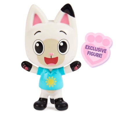 Figura estilizada de gato com camisola azul e texto EXCLUSIVE FIGURE!