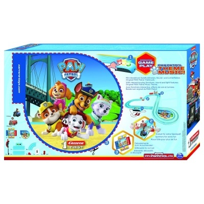 Caixa de brinquedo Carrera 1 First com theme Paw Patrol e personagens caninos