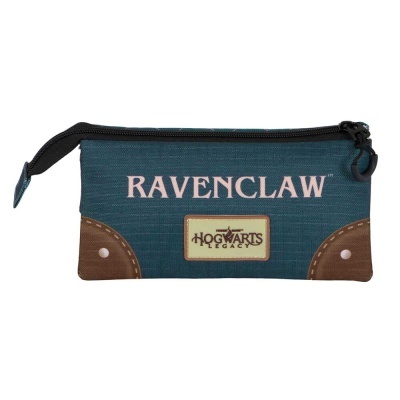 Estojo escolar azul escuro com texto Ravenclaw e Hogwarts Legacy