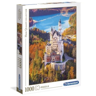 Caixa de puzzle Clementoni 1000 peças com castelo e paisagem outonal
