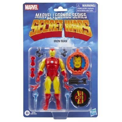 Figura de ação Iron Man Marvel Legends Secret Wars em embalagem