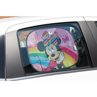Protetor de janela para carro com Minnie Mouse e arco-íris