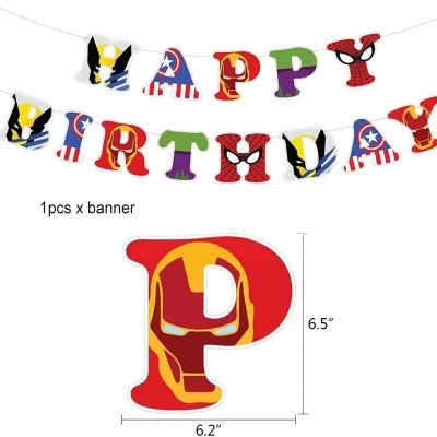 Faixa letra do alfabeto temática de super-heróis para festa