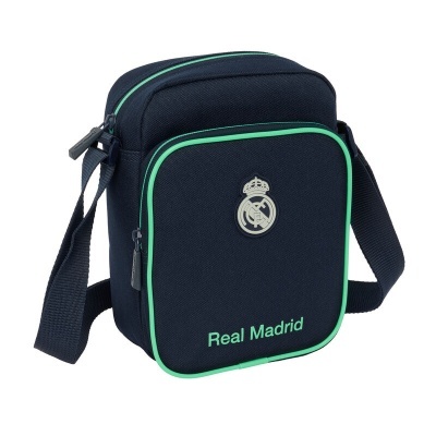 Saco de ombro Real Madrid azul escuro com franjas verdes
