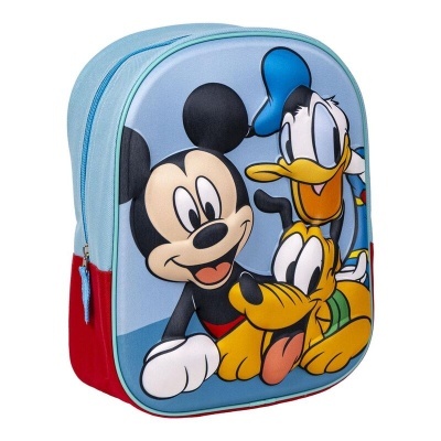 Mochila infantil azul com personagens Disney estampados