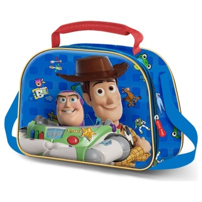 Bolsa azul com personagens Woody e Buzz Lightyear de Toy Story