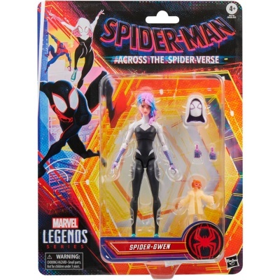 Figura Spider-Gwen Marvel Legends em embalagem colorida
