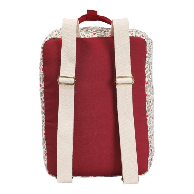 Mochila com padrão floral e alças ajustáveis brancas