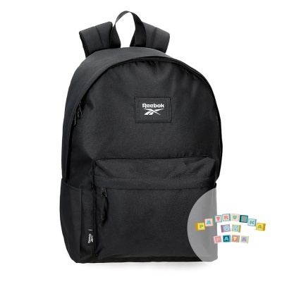 Mochila preta Reebok com bolso frontal e alças acolchoadas